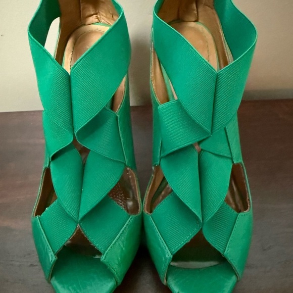 Zara Emerald Green Heeled Sandals - Picture 1 of 14